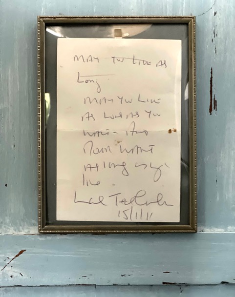 Het lijstje met de tekst